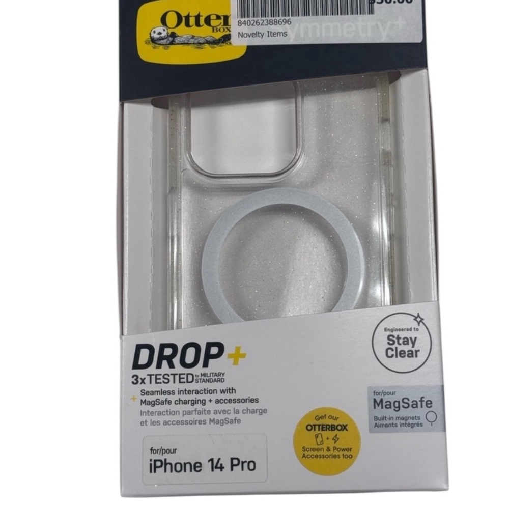OtterBox Clear Sparkle Protective Case for iPhone 14 PRO with MagSafe
